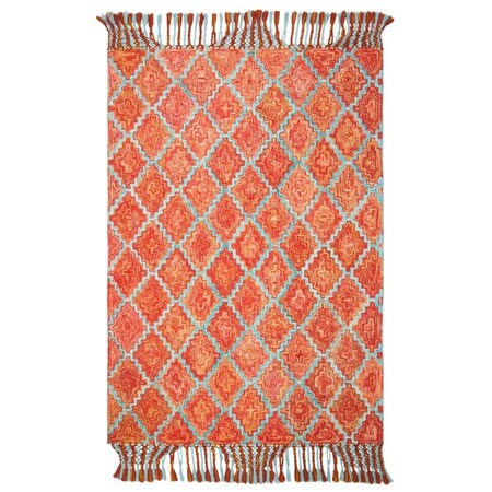 Safavieh 4 x 6 ft. Sahara 400 Rectanglar Area Rug - Rust & Aqua SAH467P-4